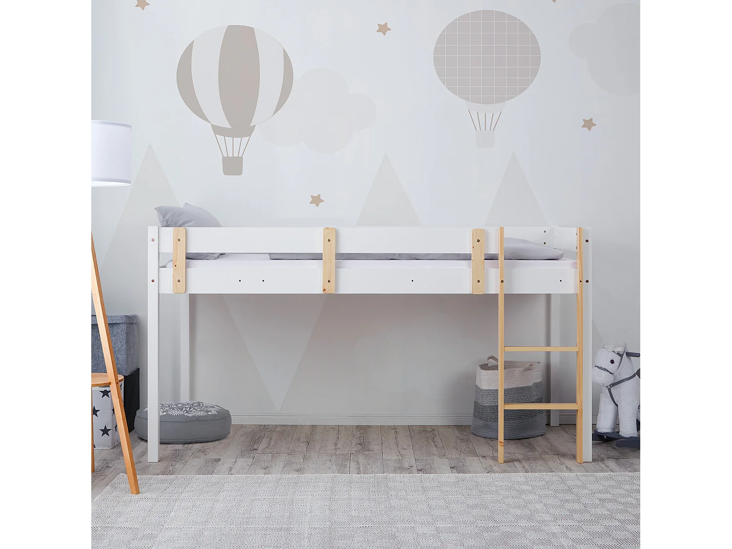 Łóżko piętrowe 90x200 cm białe