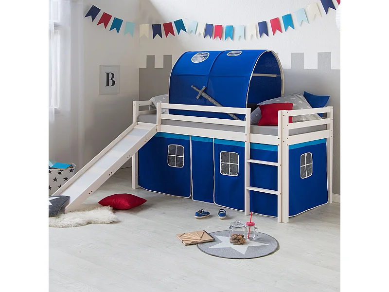 Hoogslaper met Matras 90x200 cm Blauw