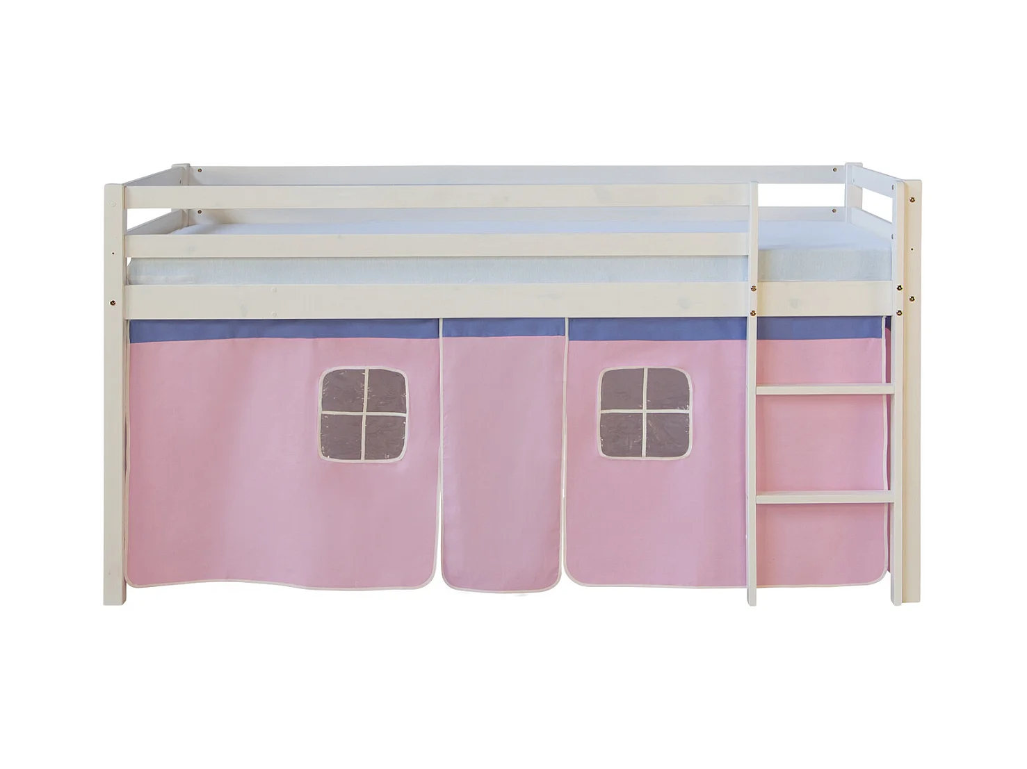 Hochbett 207,5x110x96,5 cm Weiß Rosa