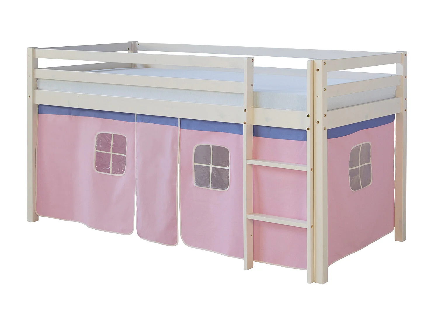 Lit mezzanine 207,5x110x96,5 cm Blanc Rose