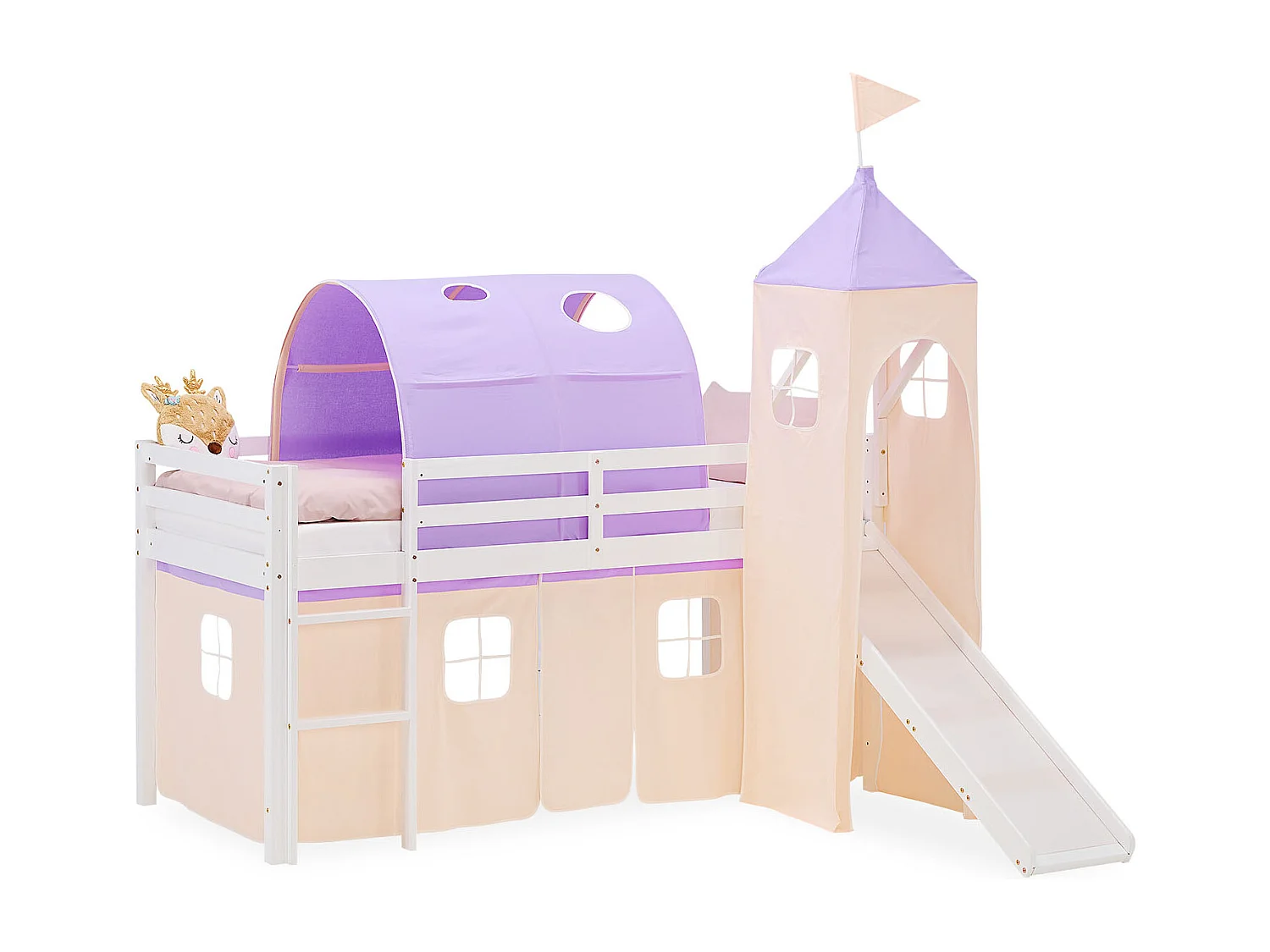 Hochbett für Kinder 90x200 cm Weiß