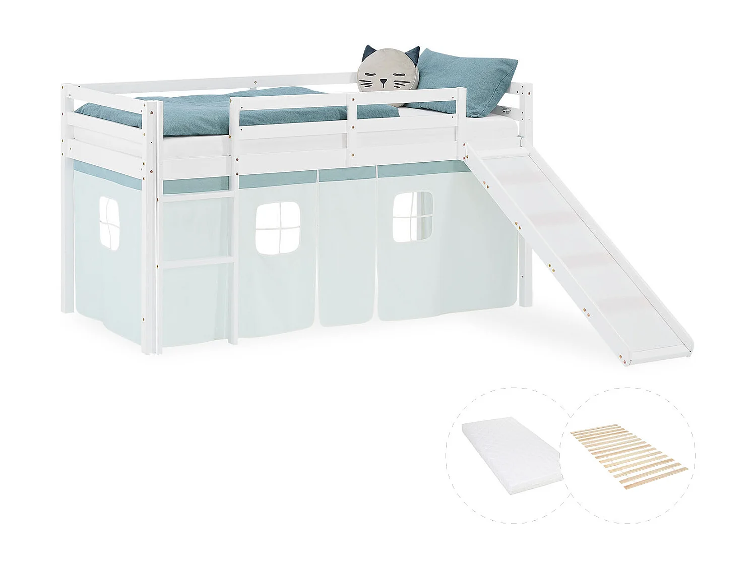 Halfhoogslaper voor kinderen 90x200 cm Wit