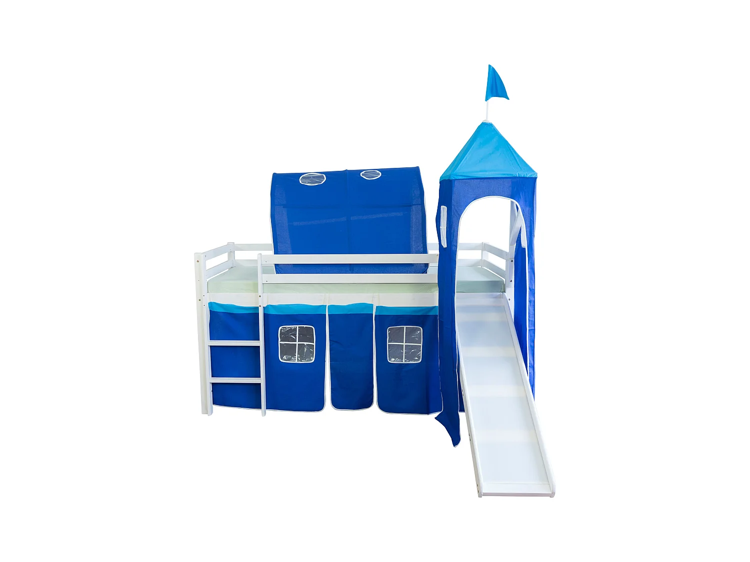 Hochbett 90x200 cm Blau 1497