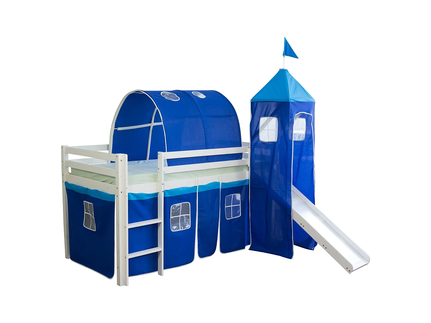 Hochbett 90x200 cm Blau 1497