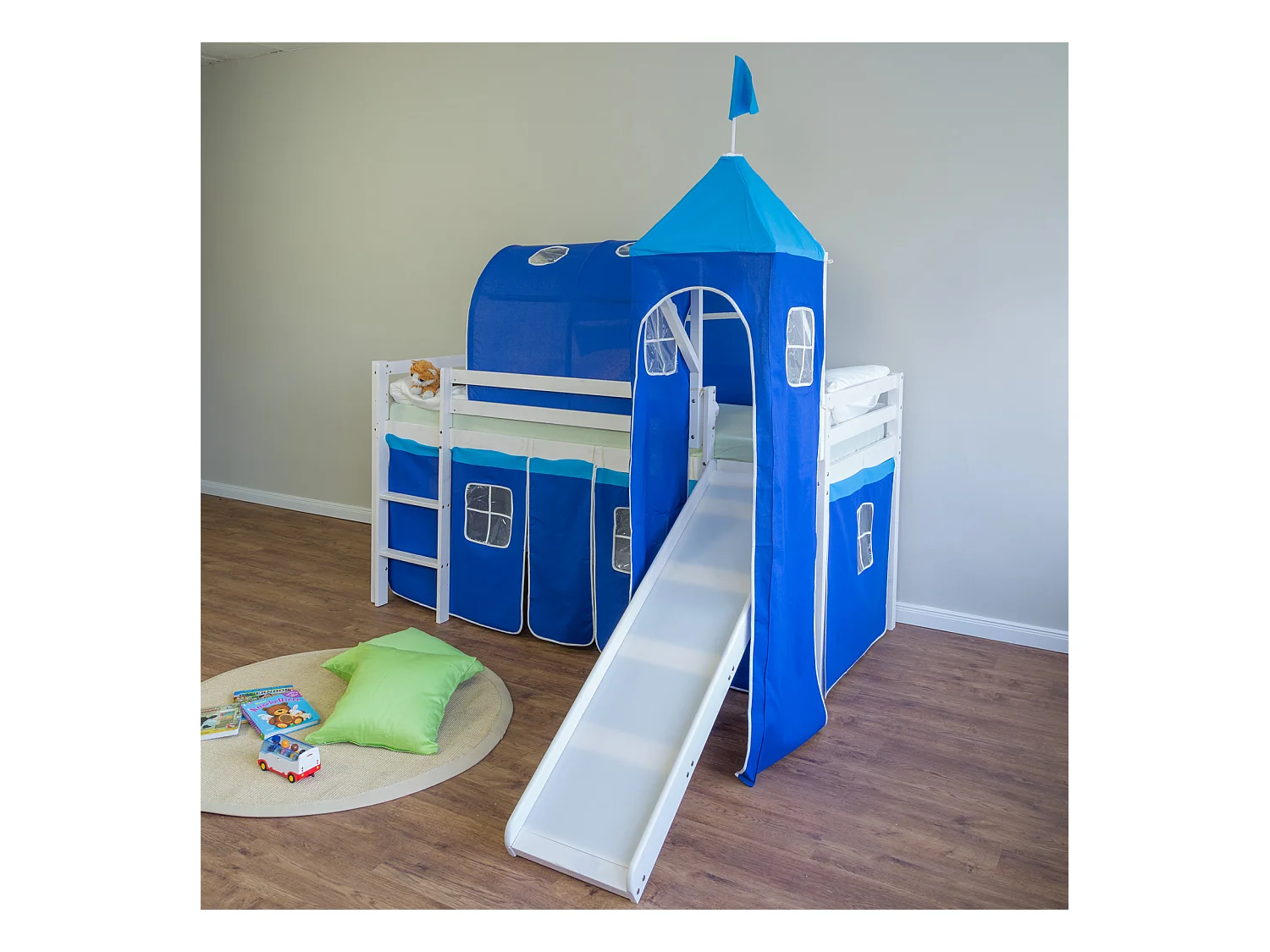 Letto a soppalco 90x200 cm Blu 1497