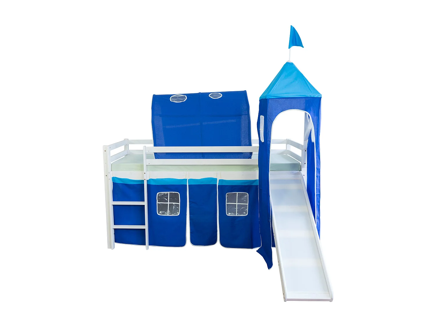 Hochbett 90x200 cm Blau 1497