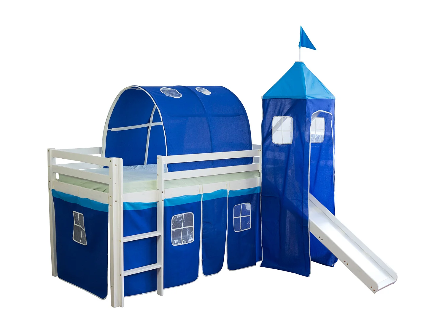 Hochbett 90x200 cm Blau 1497