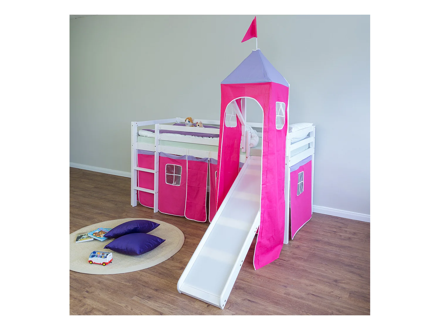 Lit Mezzanine 90x200 cm Rouge
