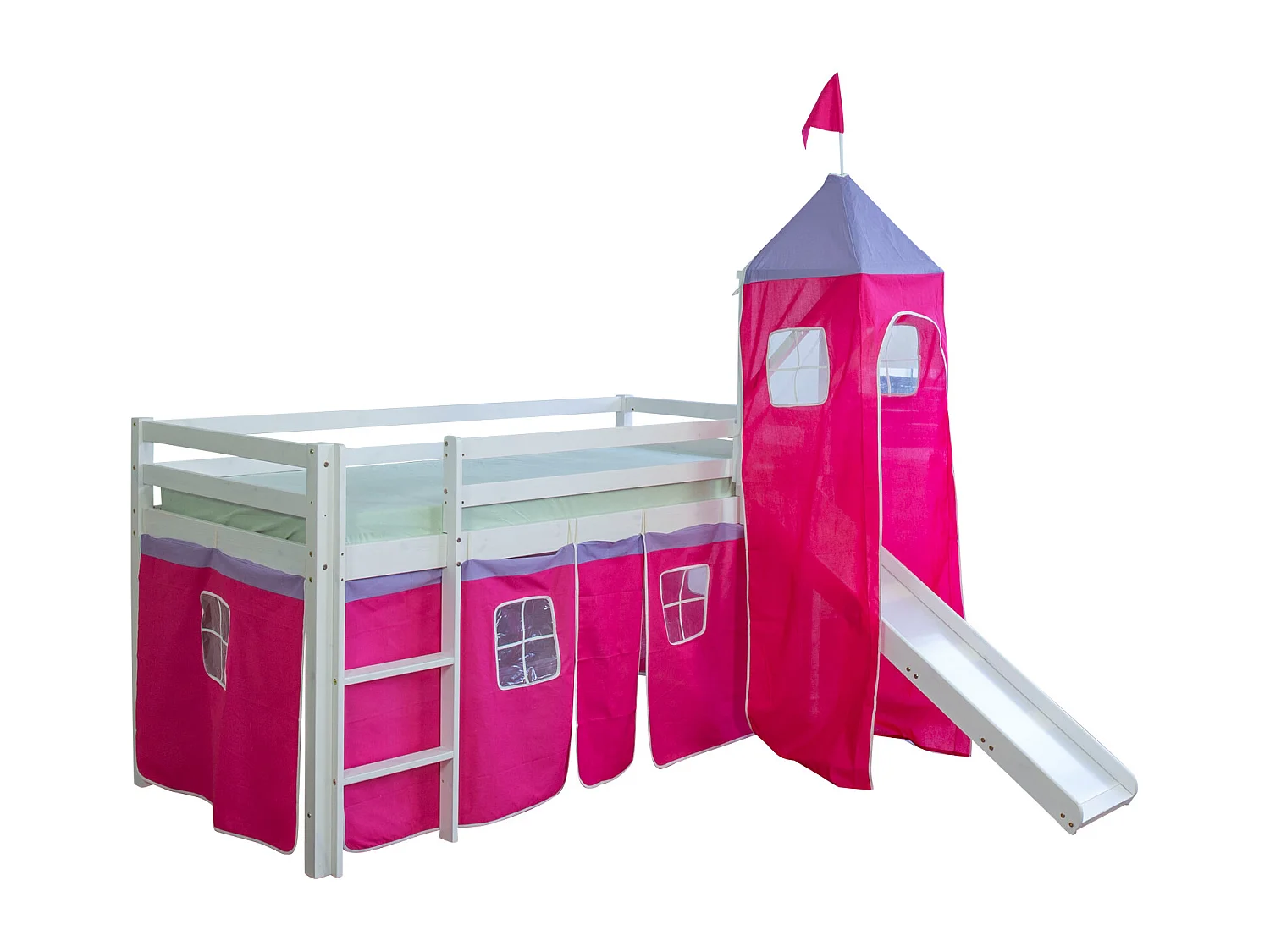 Hochbett 90x200 cm Rot