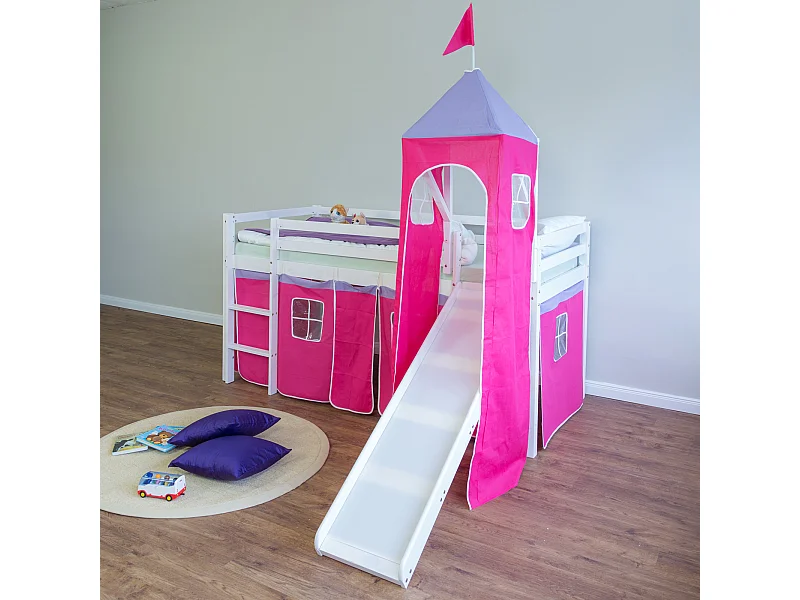 Lit Mezzanine 90x200 cm Rouge