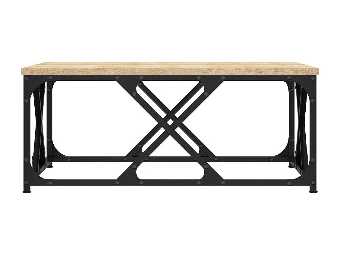 Table basse design industriel métal marron 70 x 70 x 30 cm DEC038991