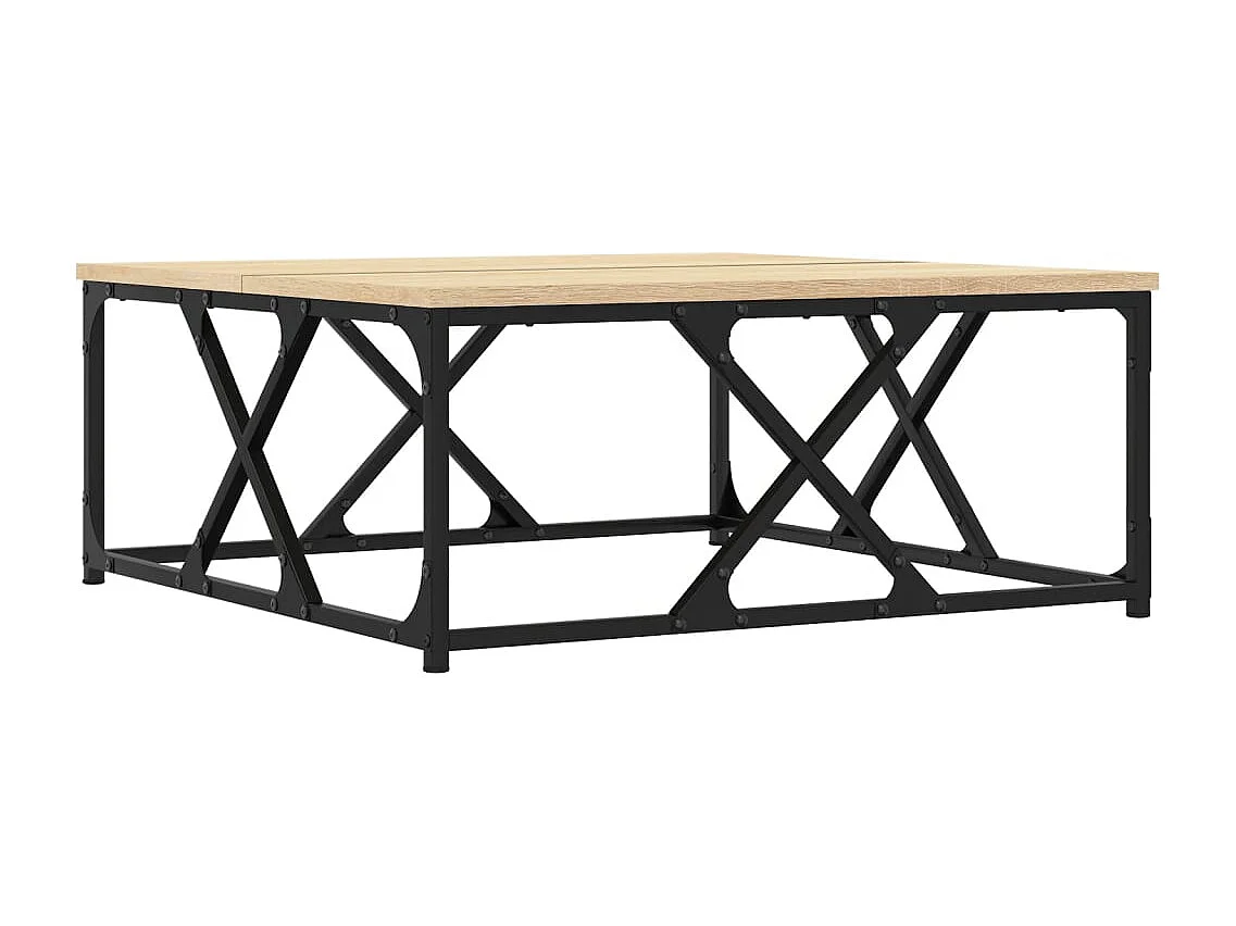 Table basse design industriel métal marron 70 x 70 x 30 cm DEC038991