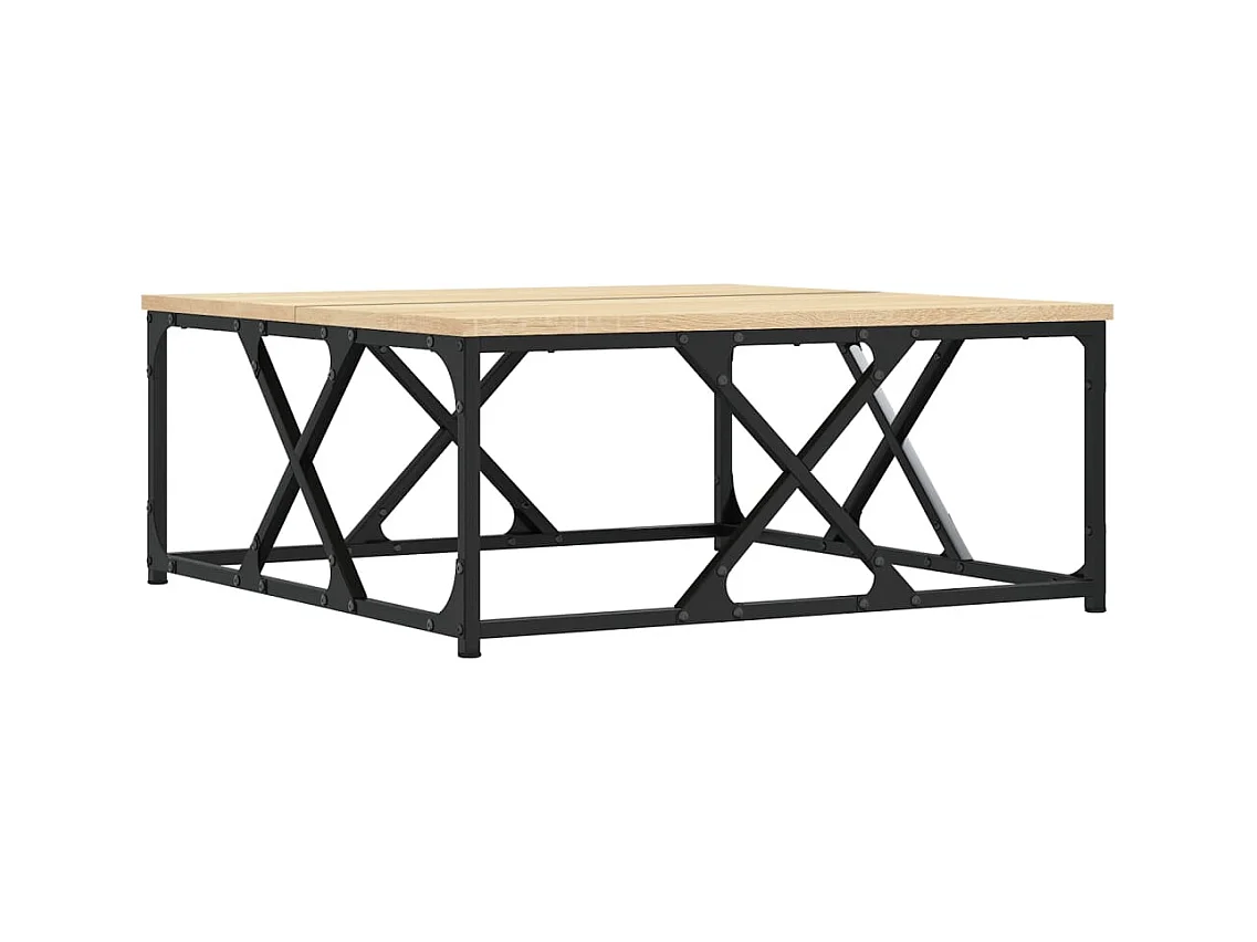 Table basse design industriel métal marron 70 x 70 x 30 cm DEC038991