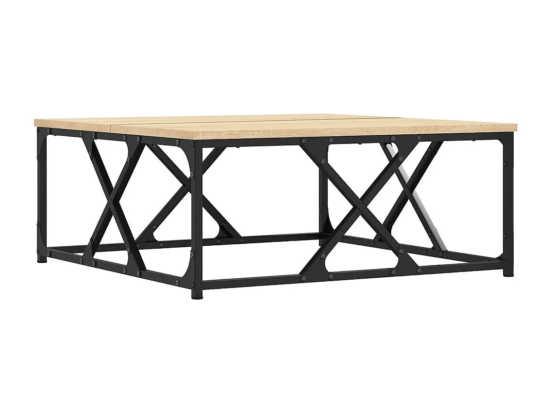 Table basse design industriel métal marron 70 x 70 x 30 cm DEC038991