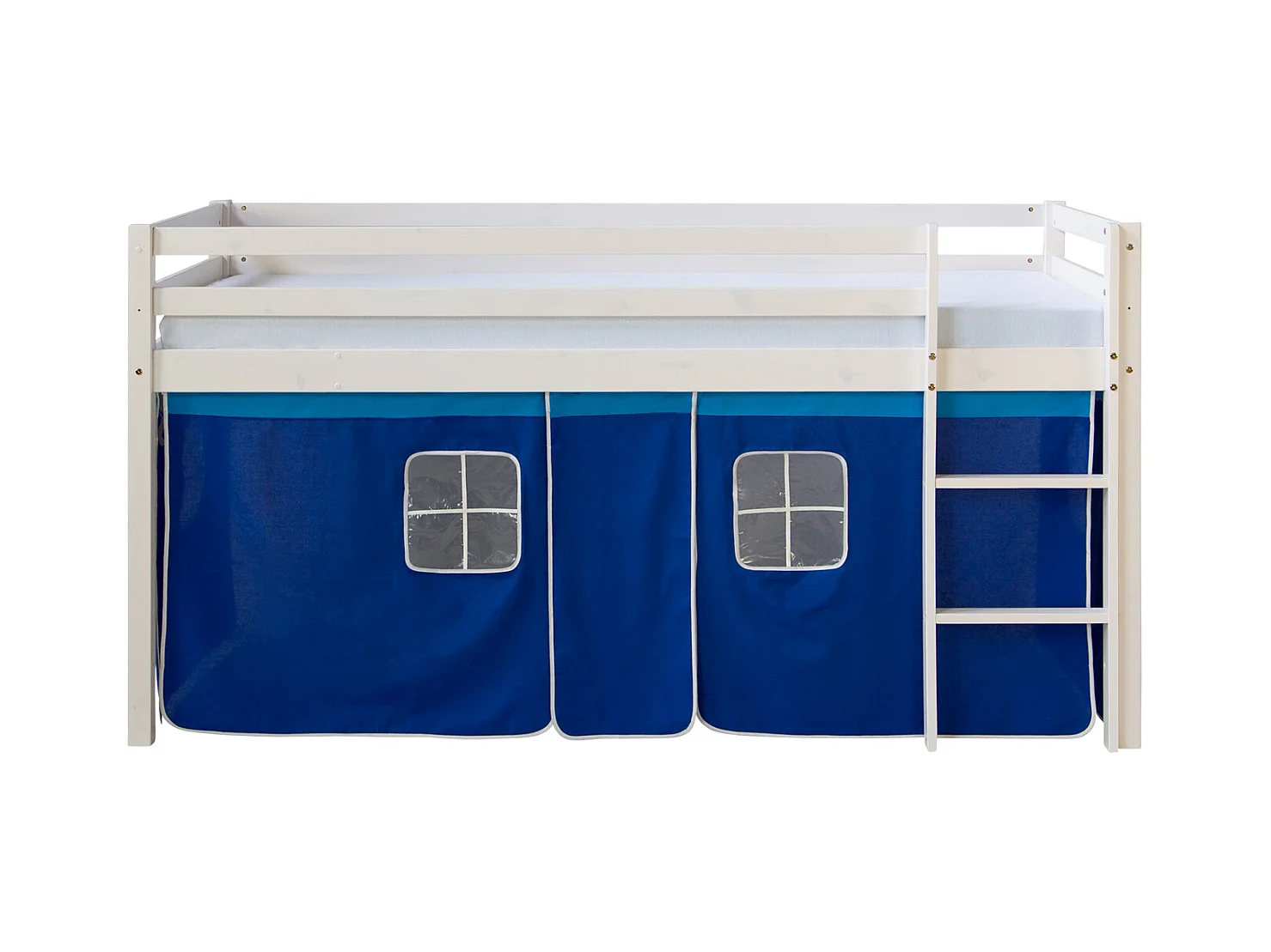 Hochbett 207,5x110x96,5 cm Weiß Blau