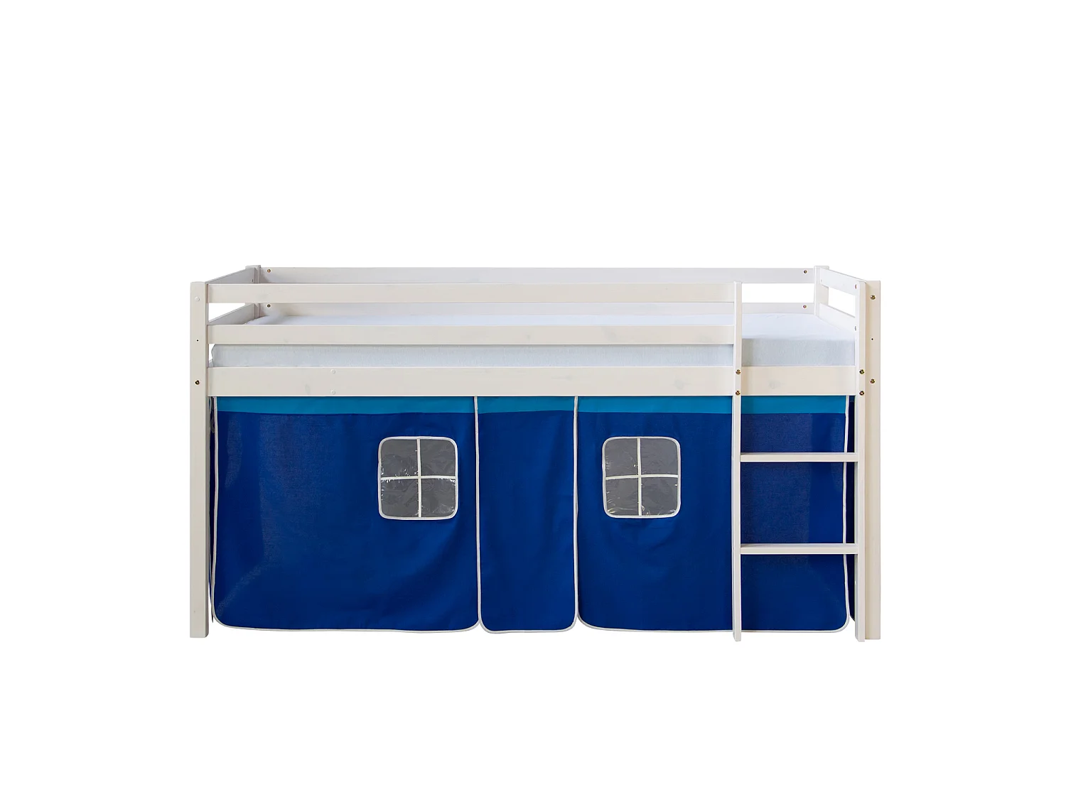 Cama alta 207,5x110x96,5 cm Branco Azul