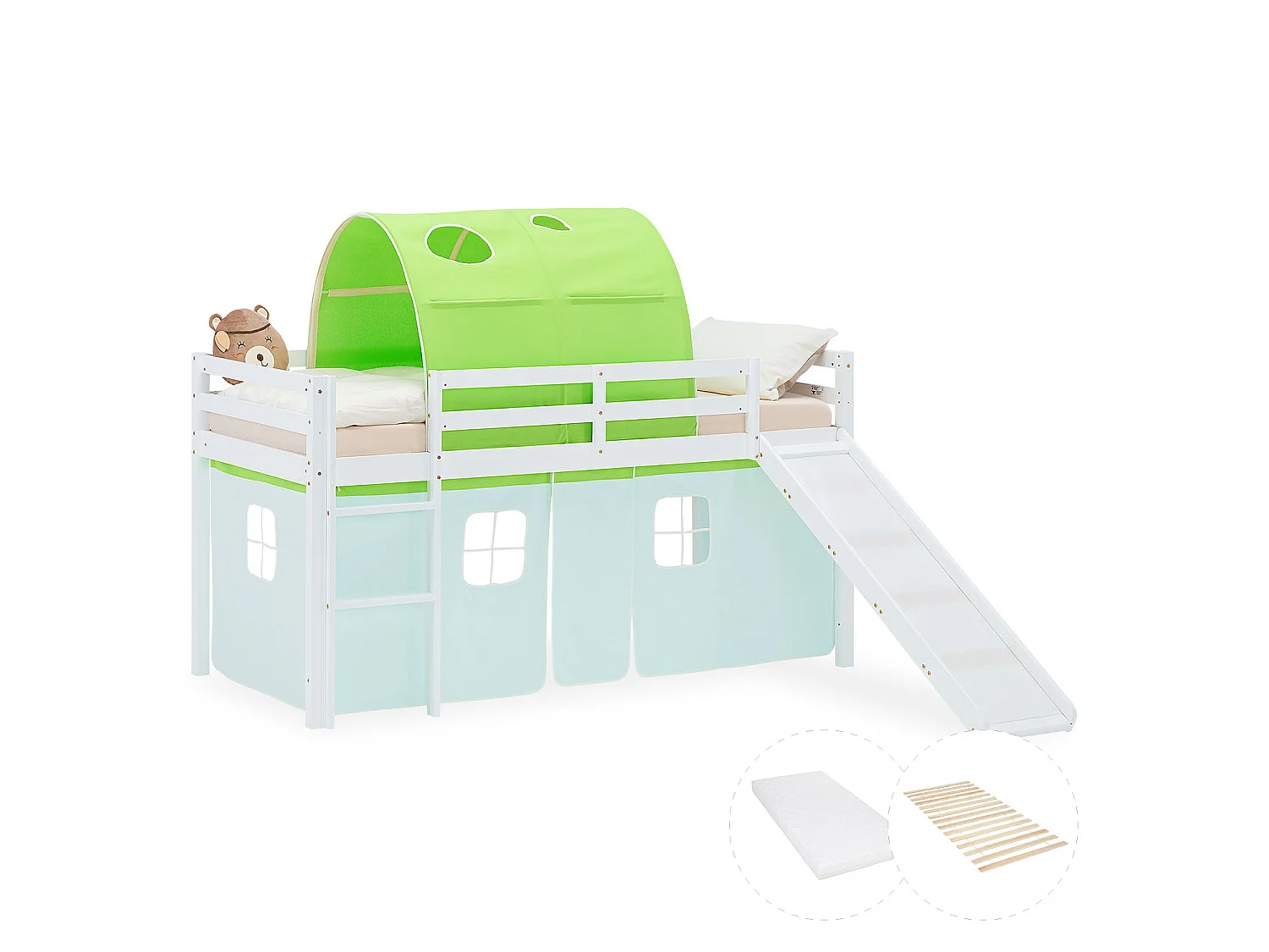 Lit Mezzanine pour Enfants 90x200 cm Blanc