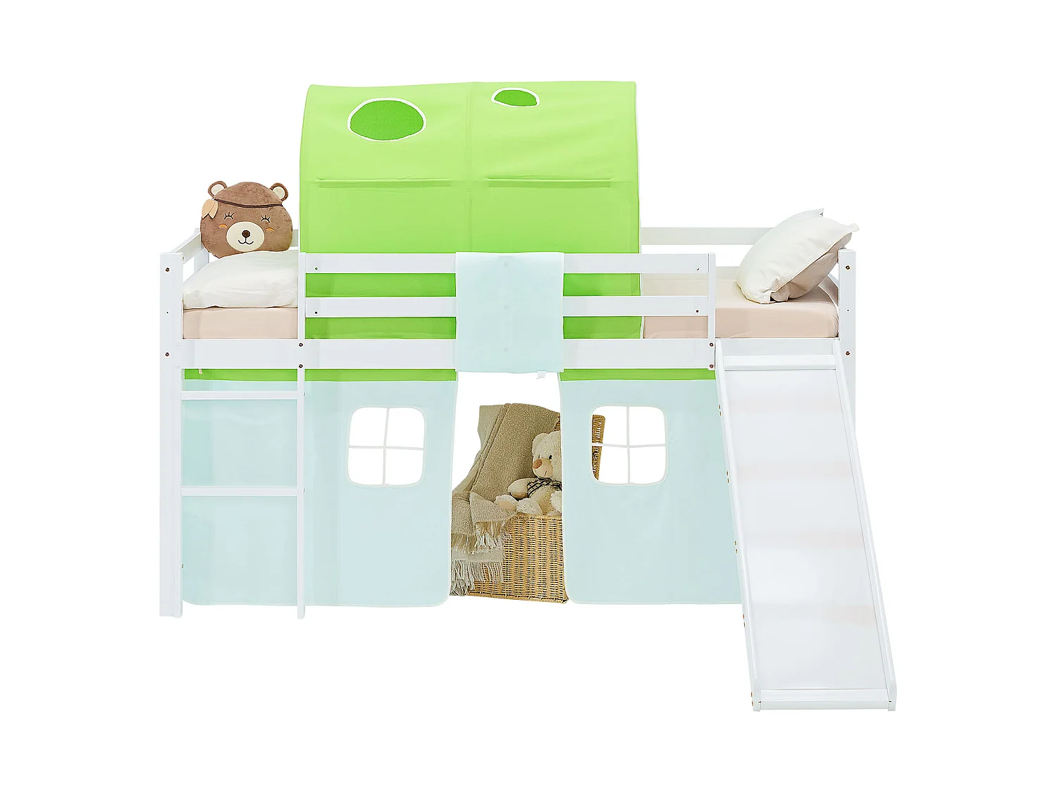 Lit Mezzanine pour Enfants 90x200 cm Blanc