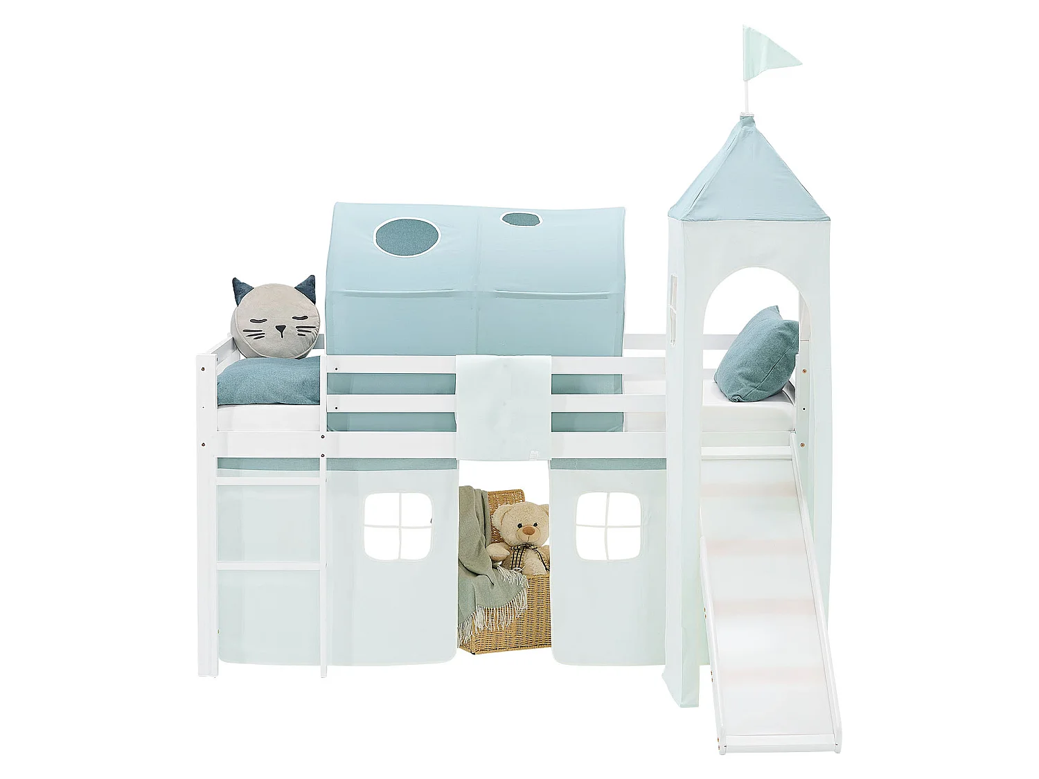 Lit Mezzanine pour Enfants 90x200 cm Blanc