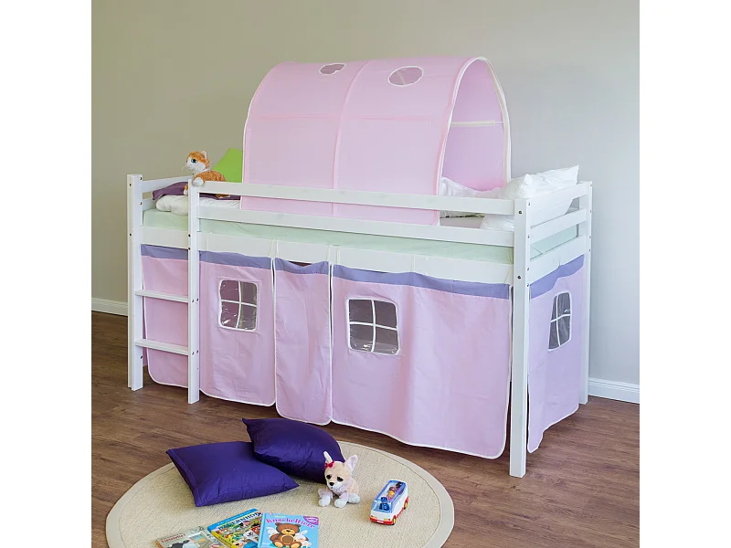 Cama alta 90x200 cm rosa 1480