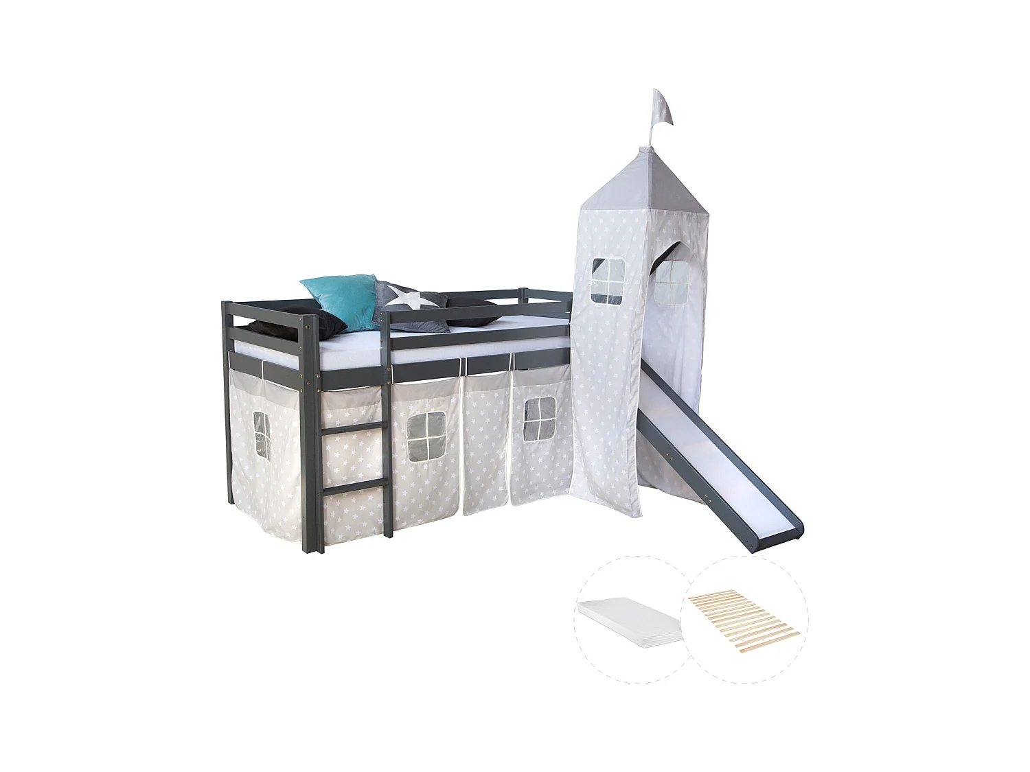 Hoogslaper 207,5x228x219,5 cm grijs Tower