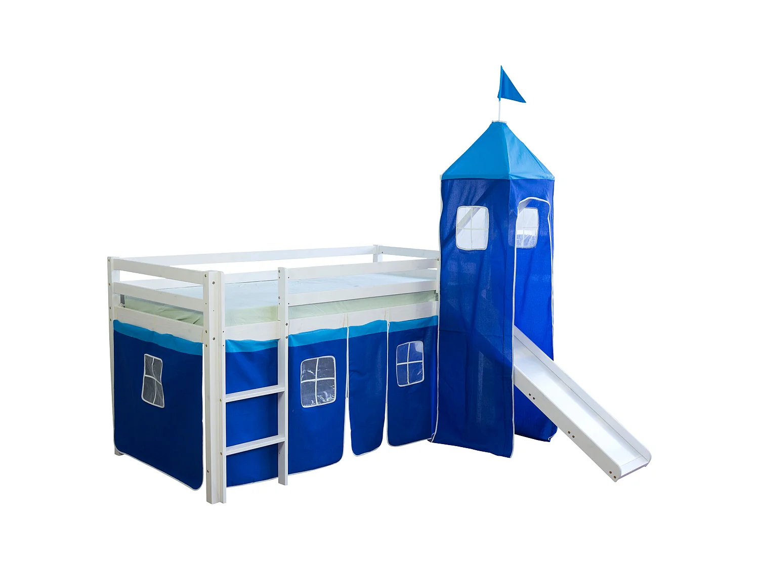 Hochbett 90x200 cm blau