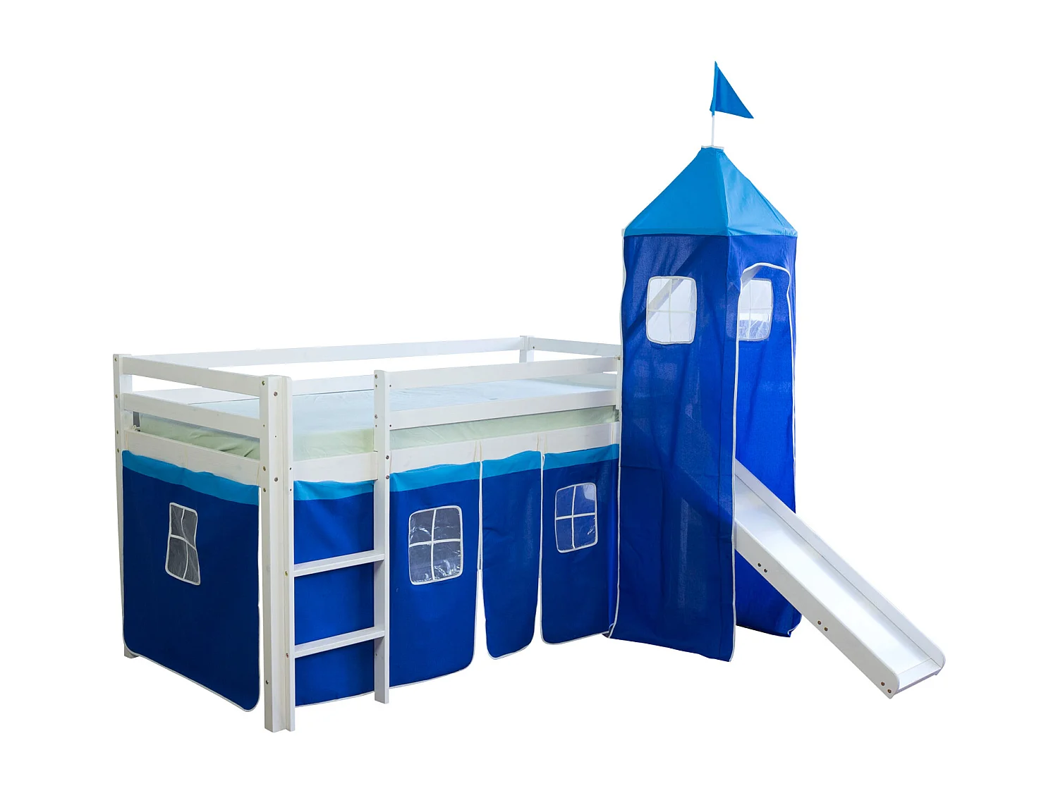 Hochbett 90x200 cm blau