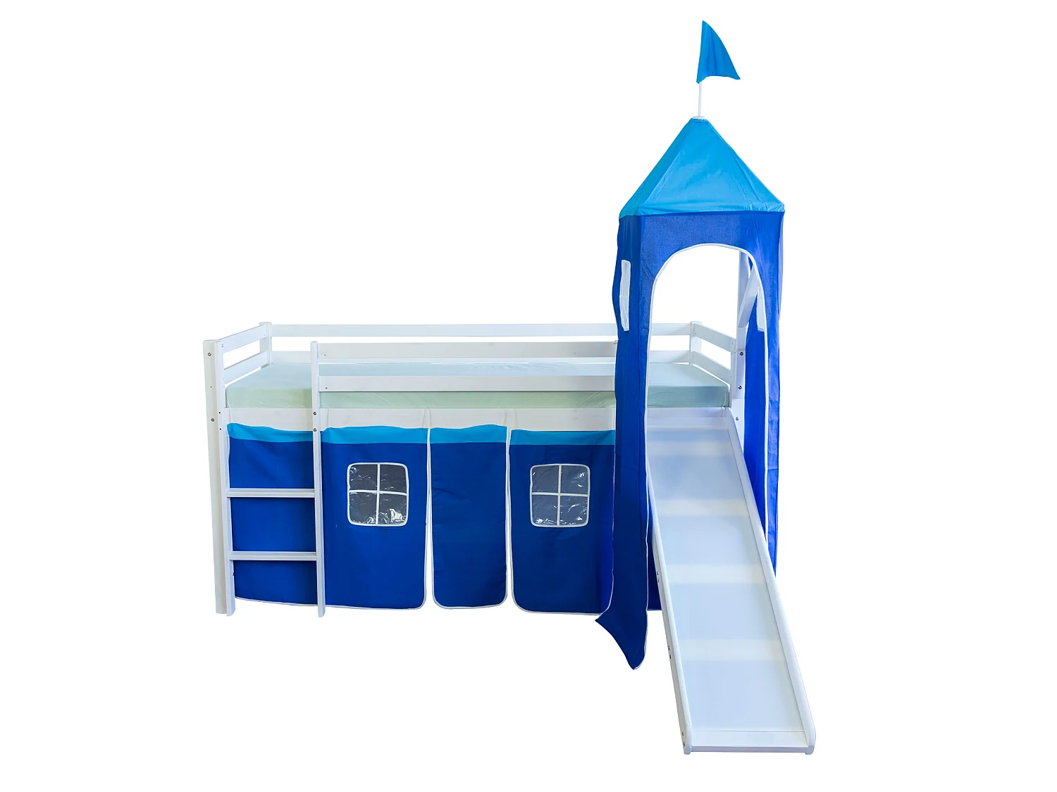 Lit mezzanine 90x200 cm bleu