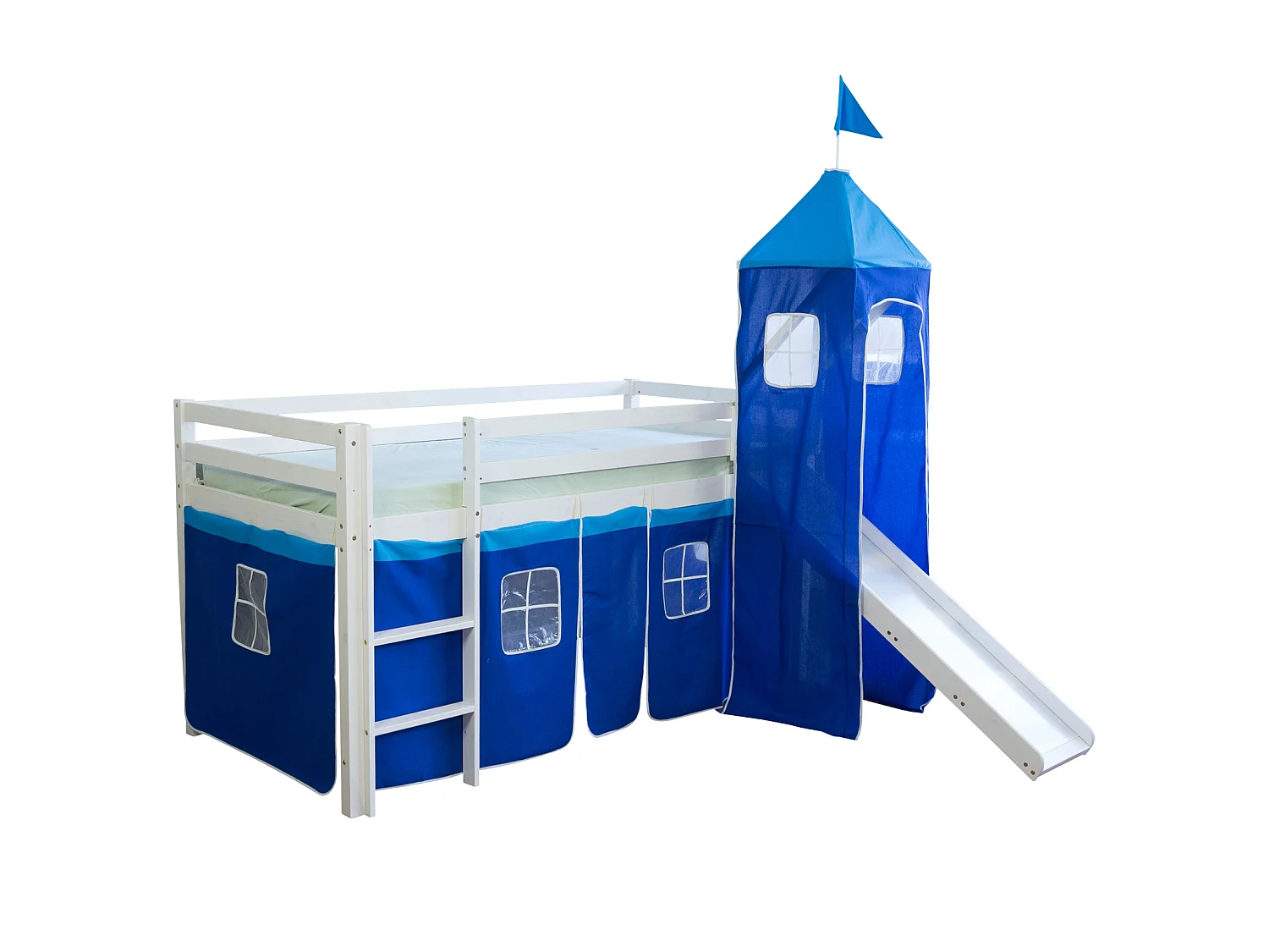 Lit mezzanine 90x200 cm bleu
