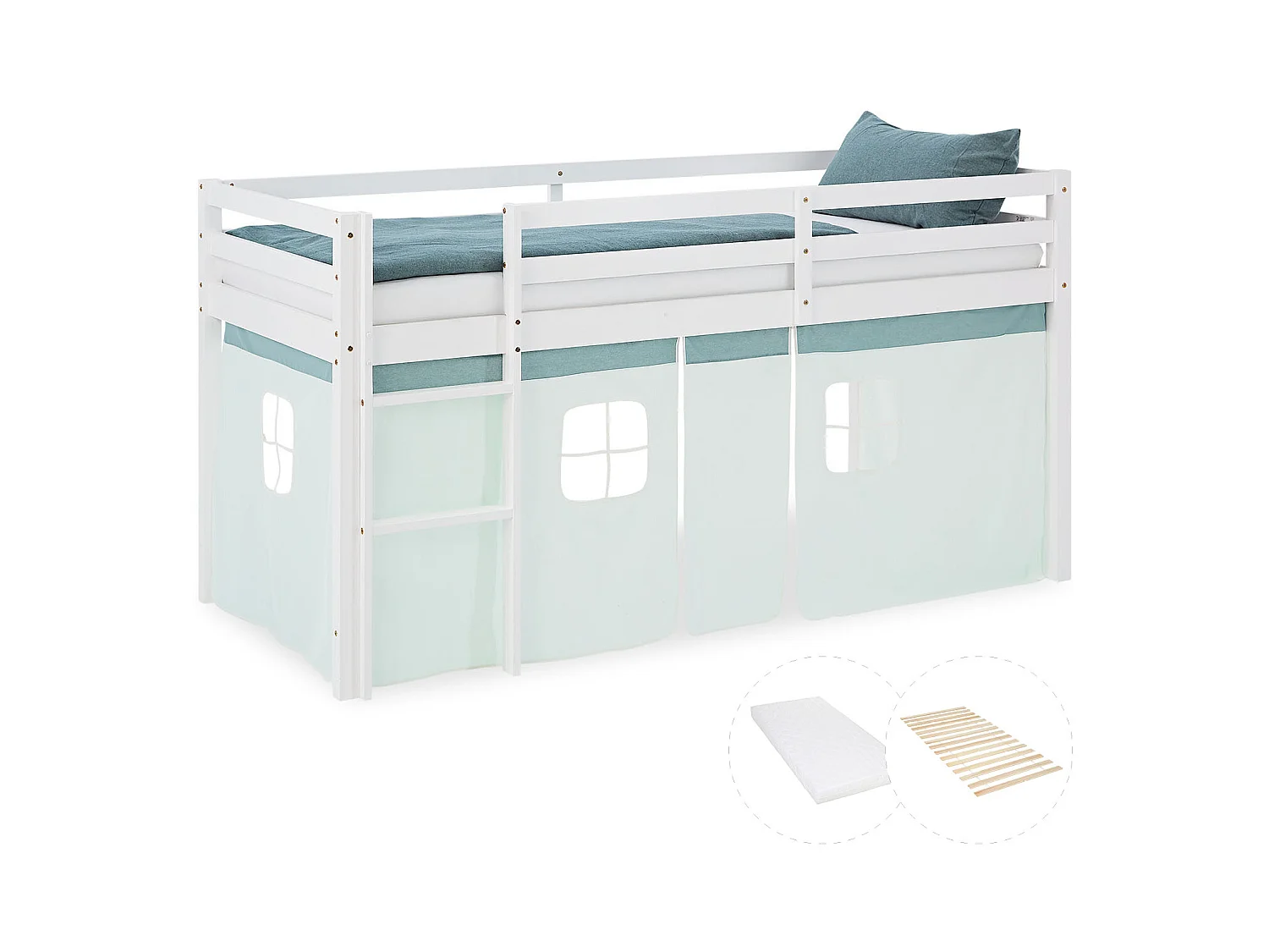 Hochbett 90x200 cm Grün