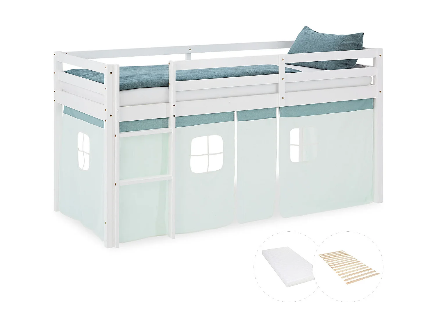 Hochbett 90x200 cm Grün