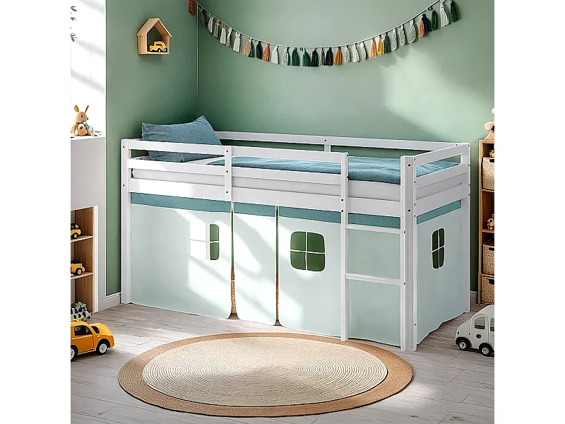 Hochbett 90x200 cm Grün