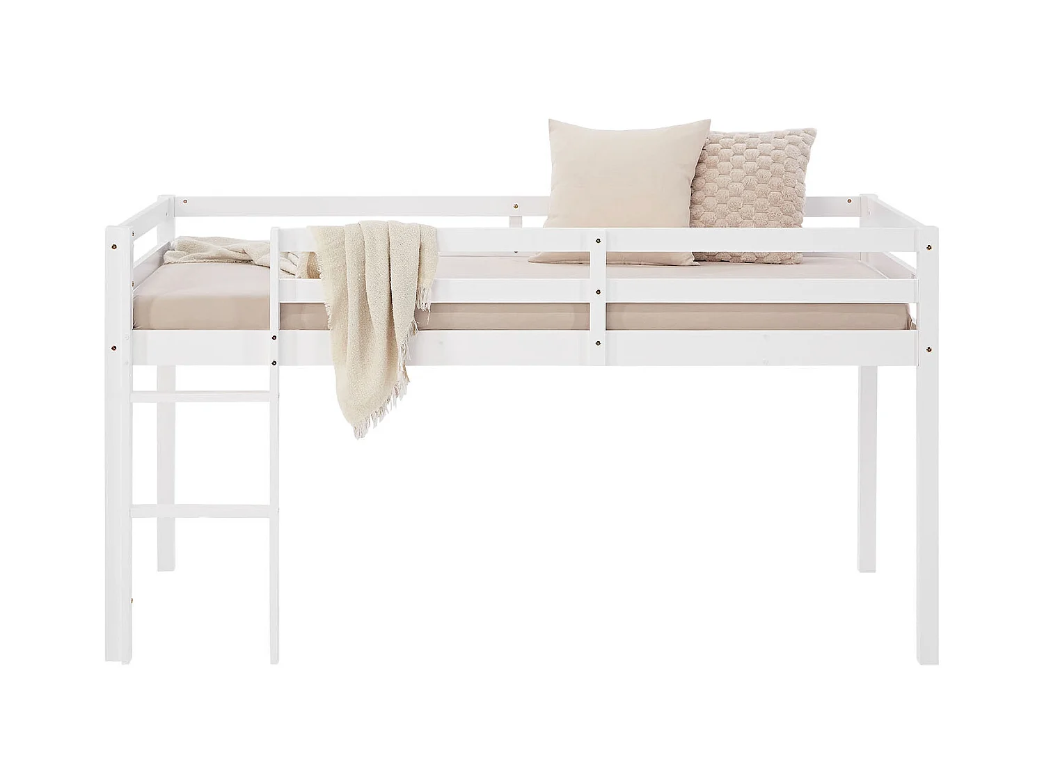 Hochbett 90x200 cm weiß