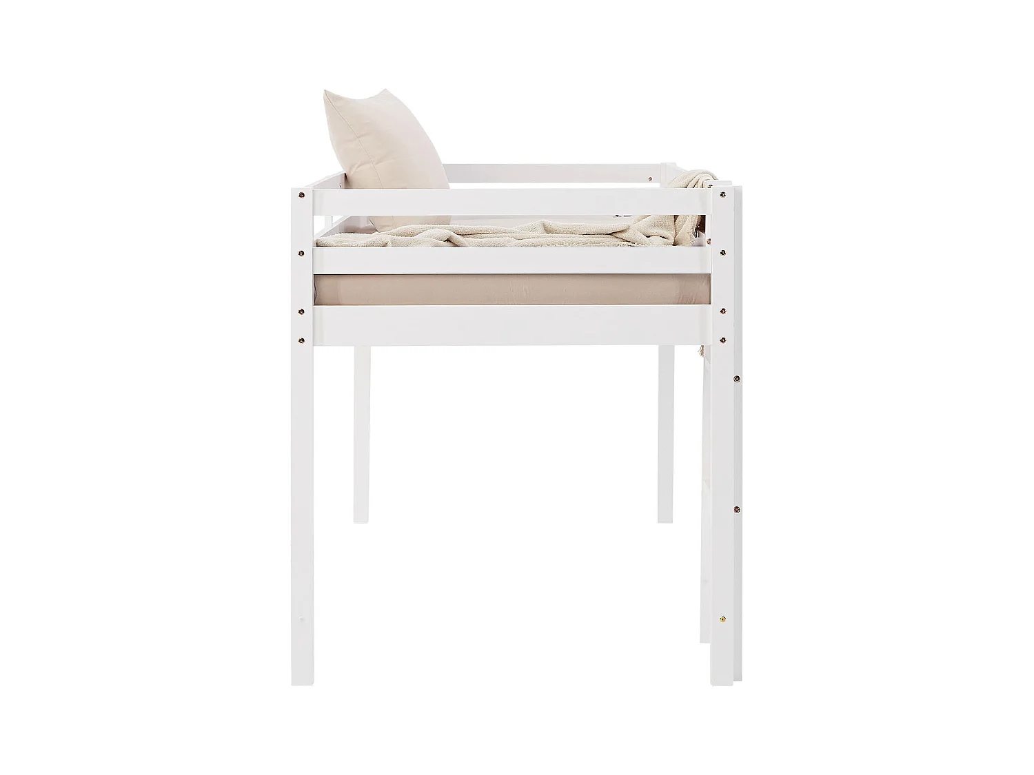 Cama alta 90x200 cm blanca