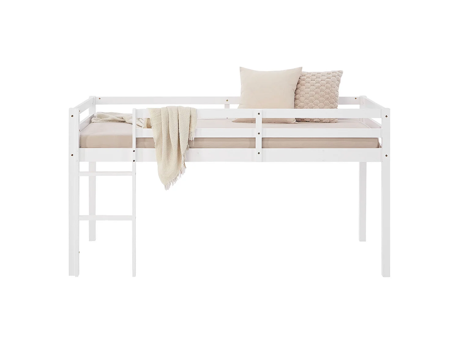 Cama alta 90x200 cm blanca