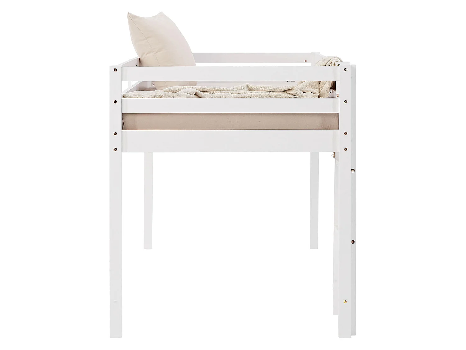 Cama alta 90x200 cm blanca