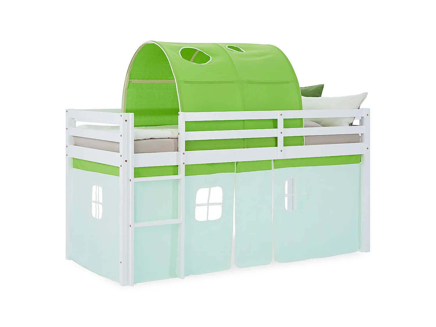 Letto a soppalco 90x200 cm Cabina Verde