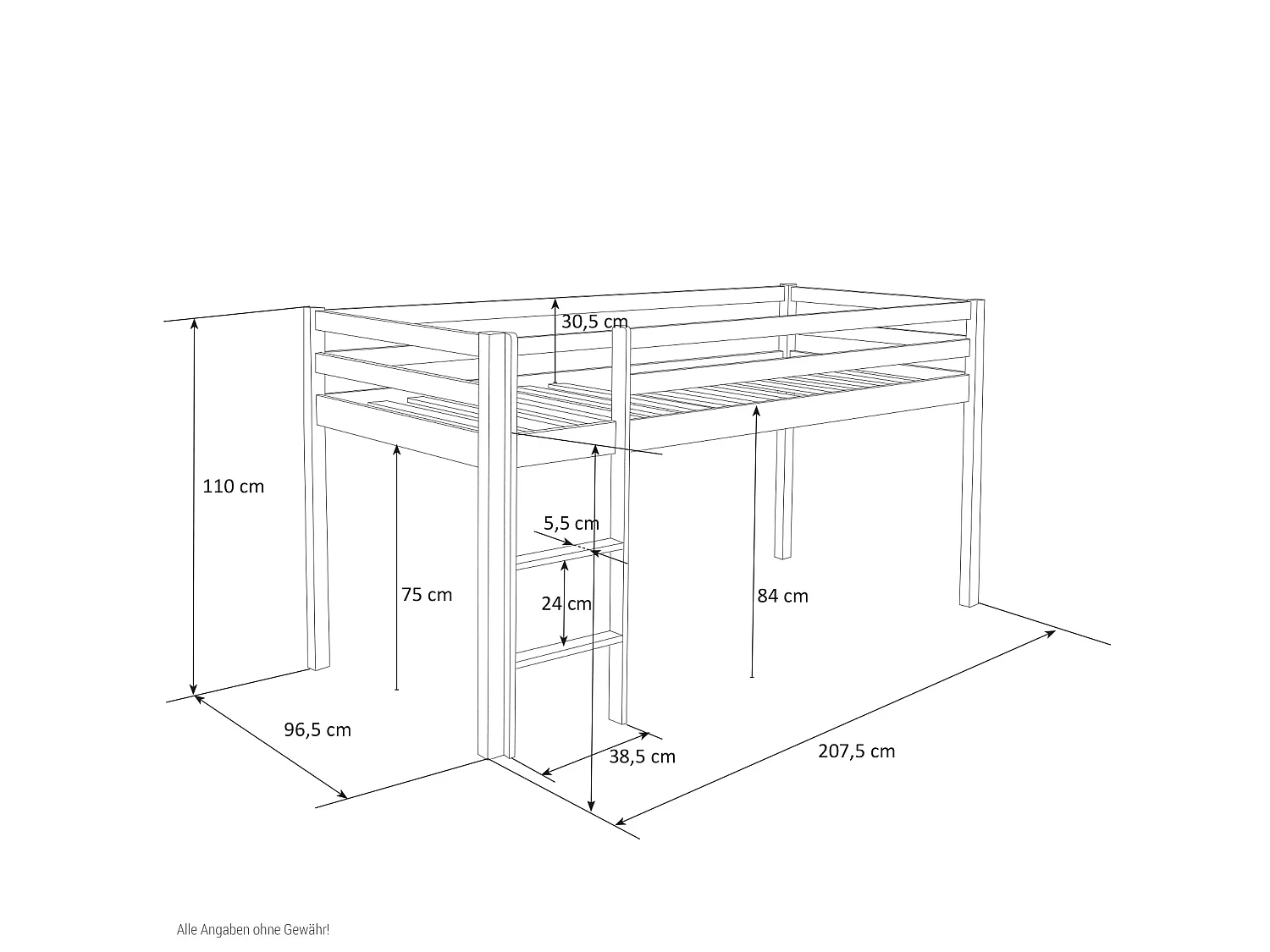 Łóżko piętrowe 90x200 cm Szare Lite drewno sosnowe Łóżko dziecięce Piętrowe łóżko