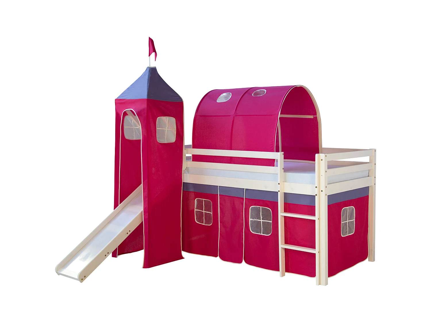 Hochbett 90x200 cm Rosa