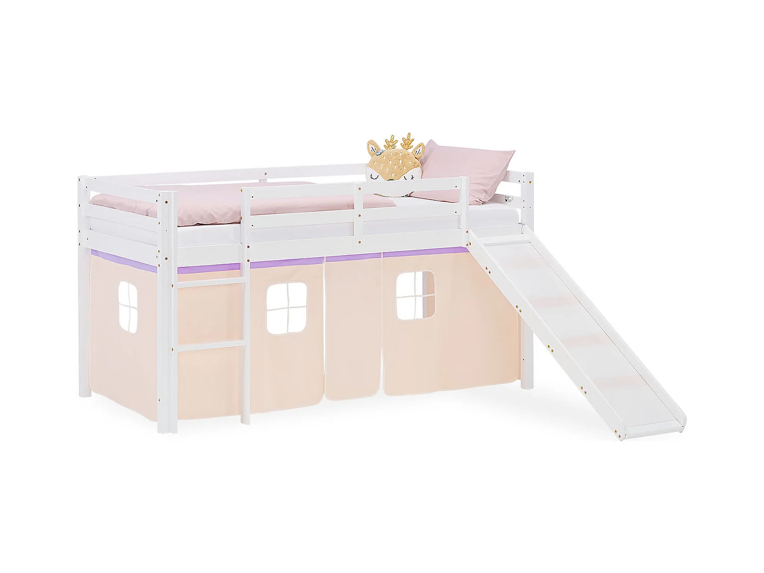 Lit Mezzanine pour Enfants 90x200 cm Blanc