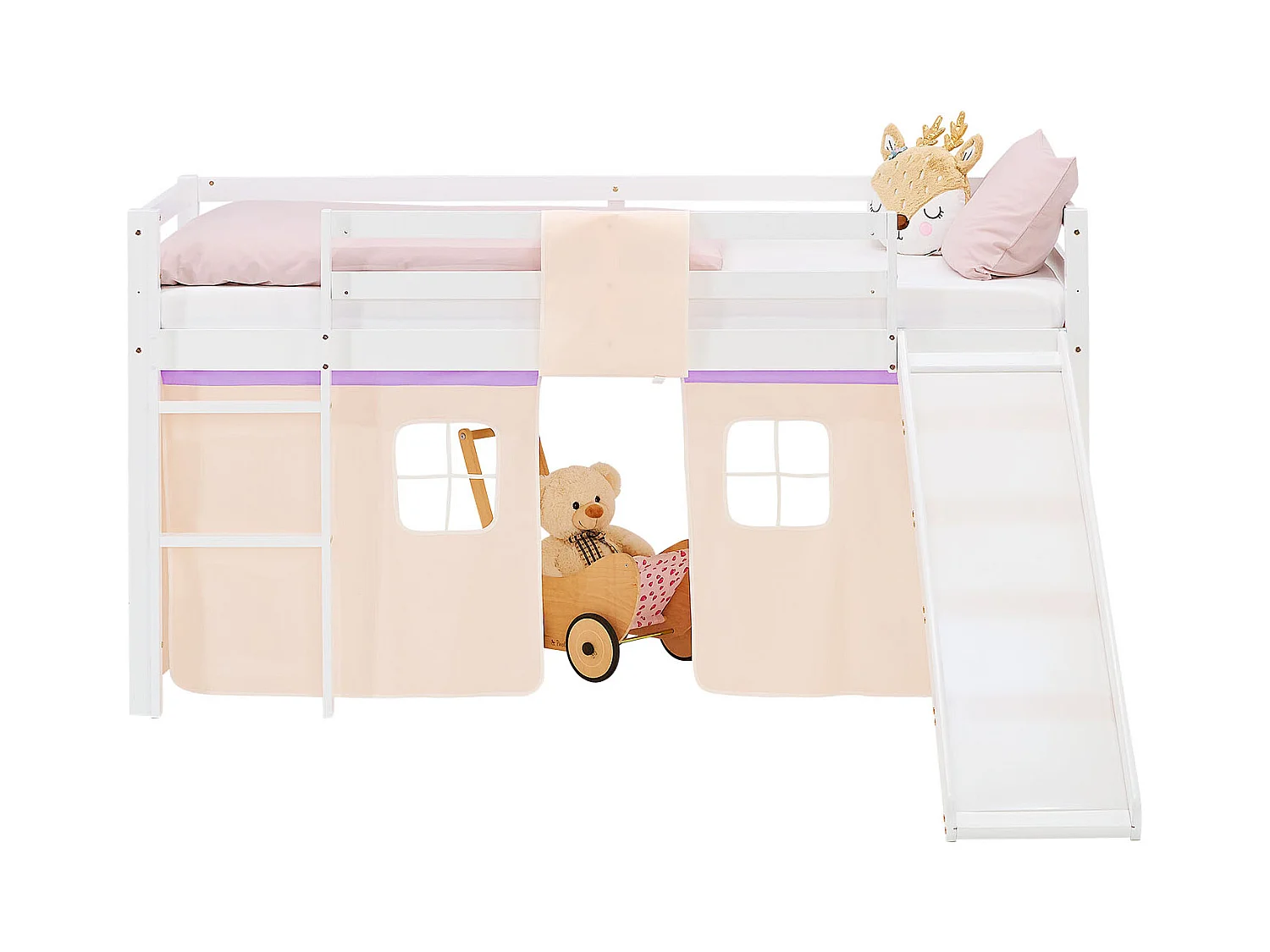 Lit Mezzanine pour Enfants 90x200 cm Blanc