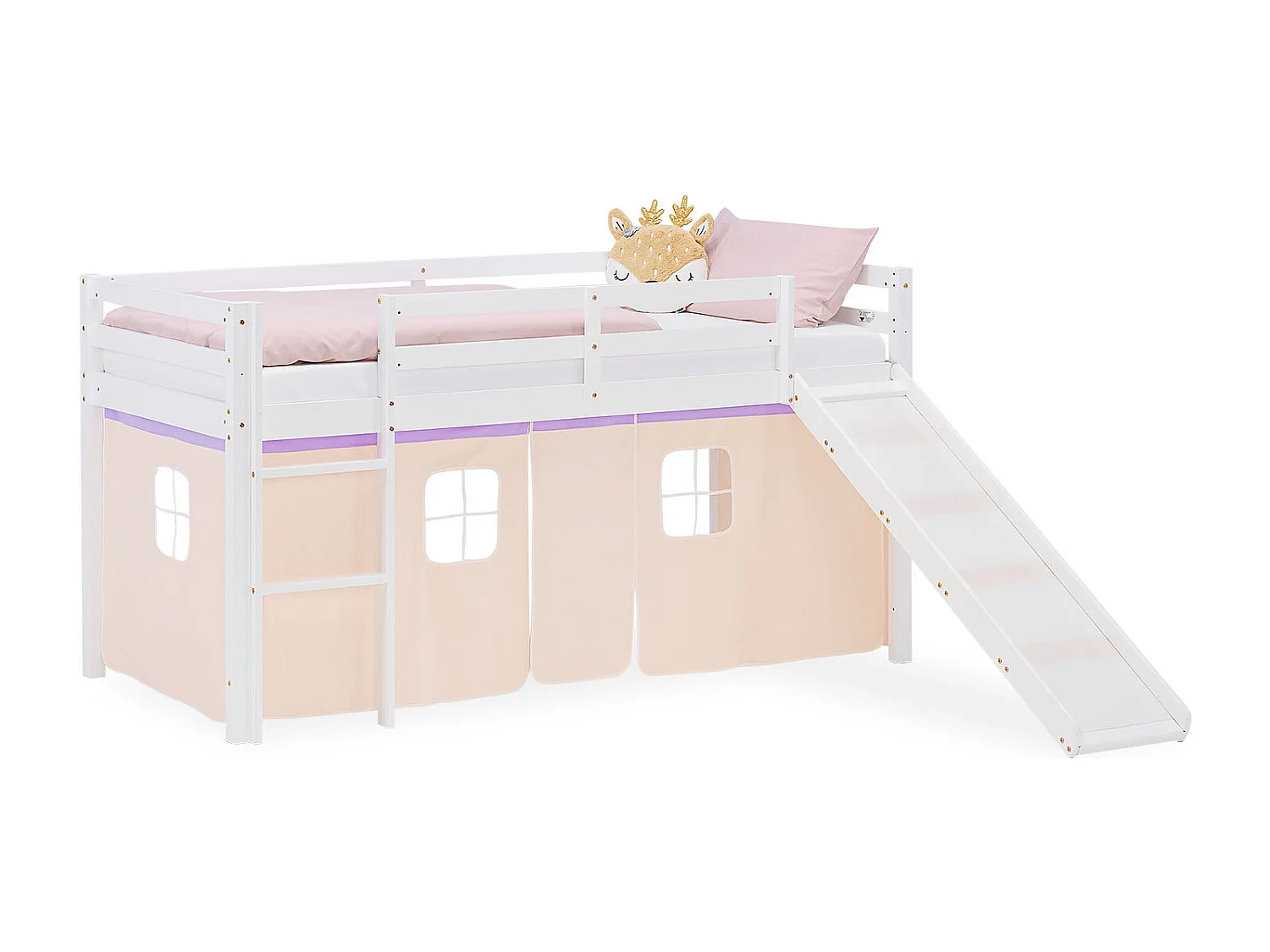 Hochbett für Kinder 90x200 cm Weiß