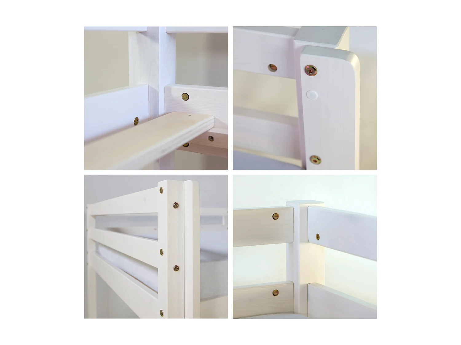 Lit enfant 90x200 cm étoiles blanches Pin massif avec toboggan