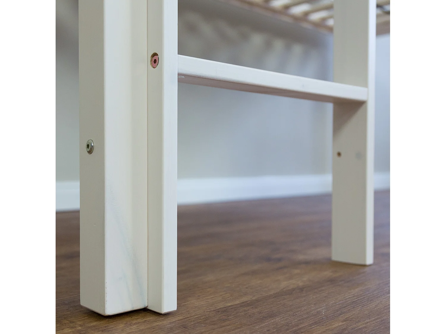 Hochbett 90x200 cm weiß blau