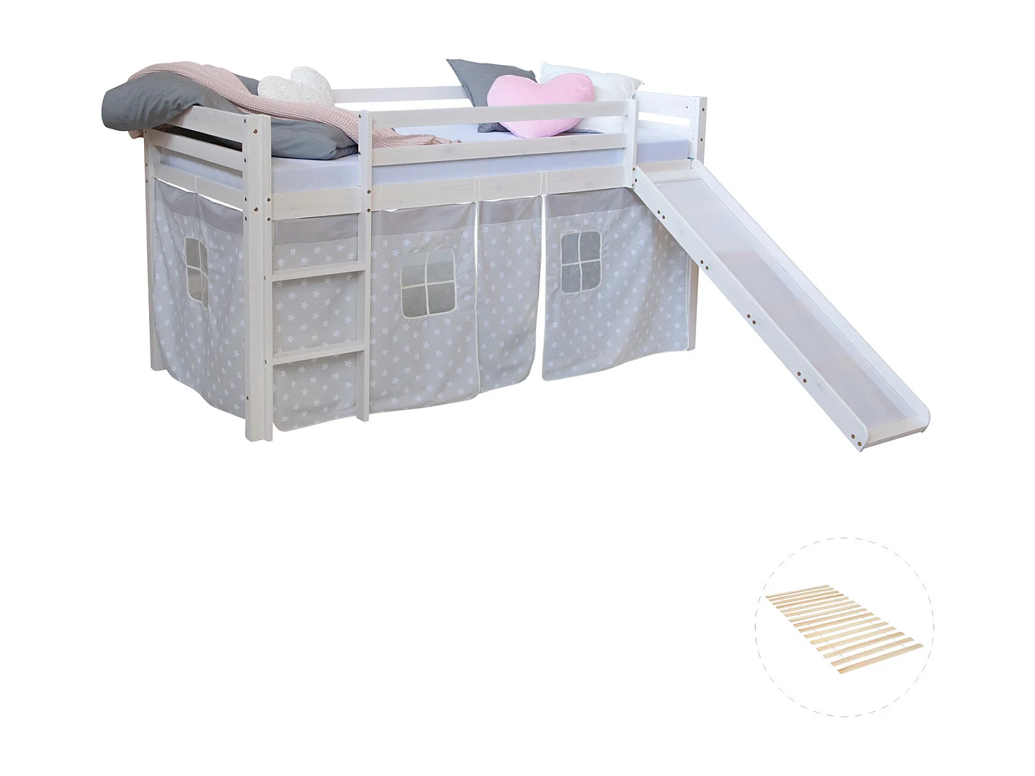 Lit mezzanine 207,5x110x219,5 cm Blanc gris