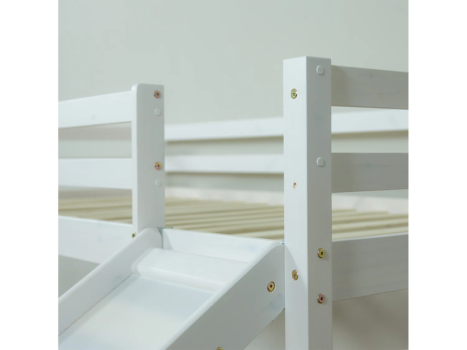 Lit mezzanine 207,5x110x219,5 cm Blanc gris