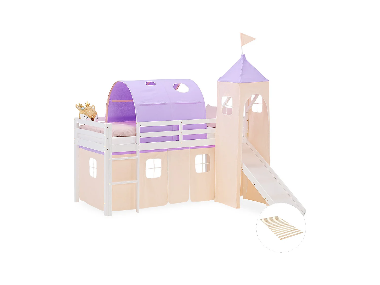 Lit Mezzanine pour Enfants 90x200 cm Blanc