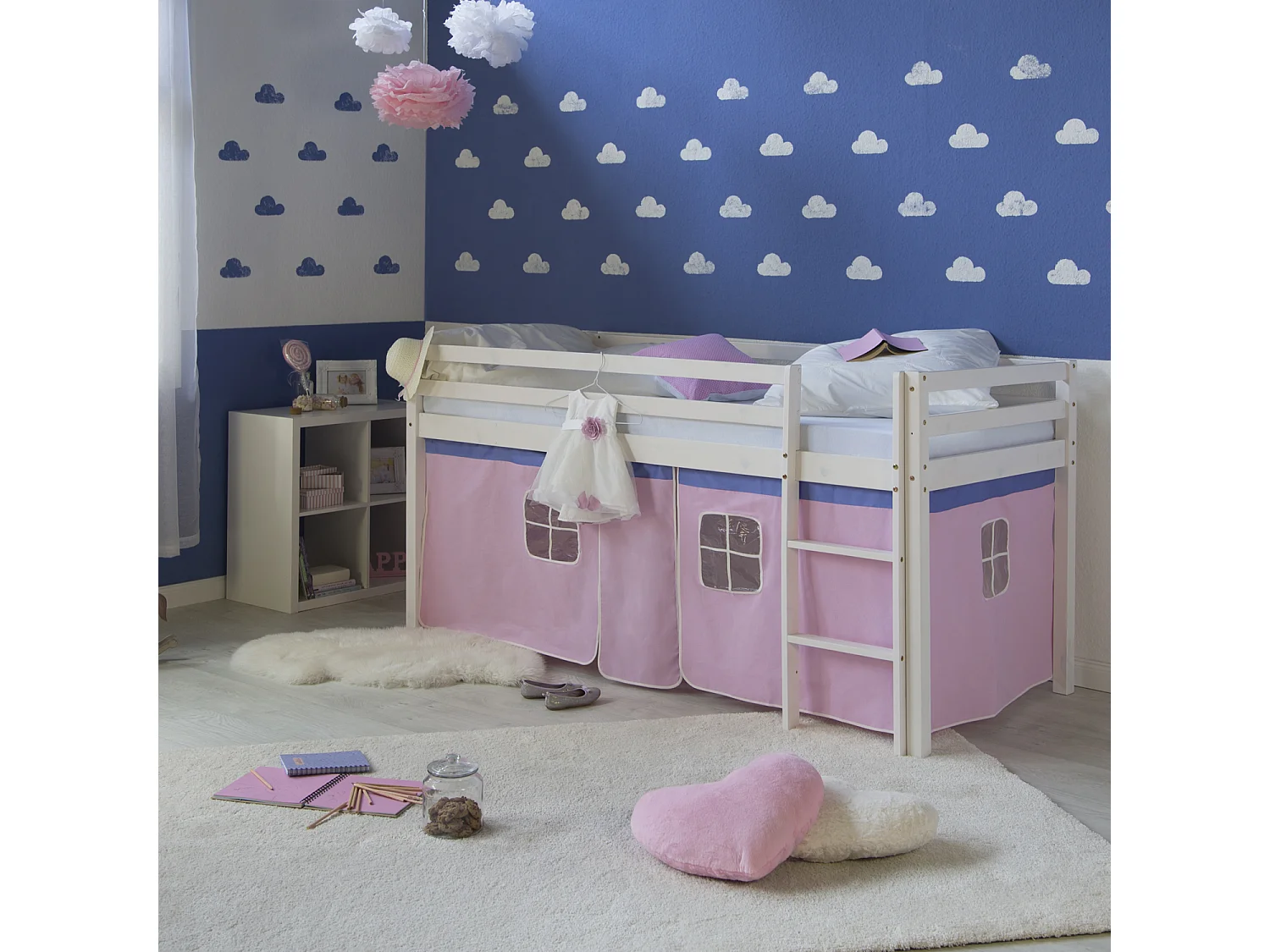 Lit Mezzanine 90x200 cm Rose