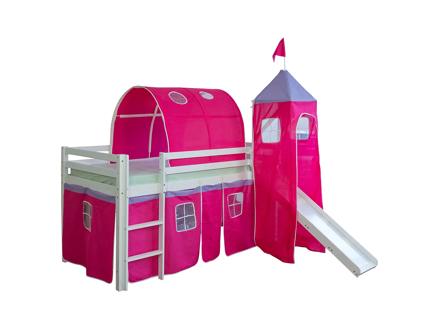 Hochbett 90x200 cm Pink