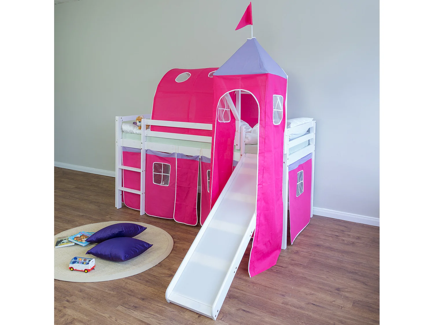 Lit mezzanine 90x200 cm Rose